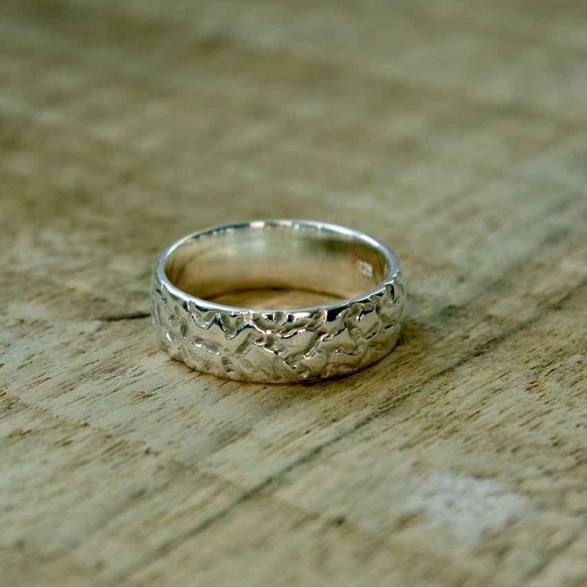 Bague anneau martelé en argent 925 - Bagues