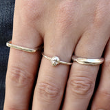 Bague anneau martelé en argent 925 - Bagues