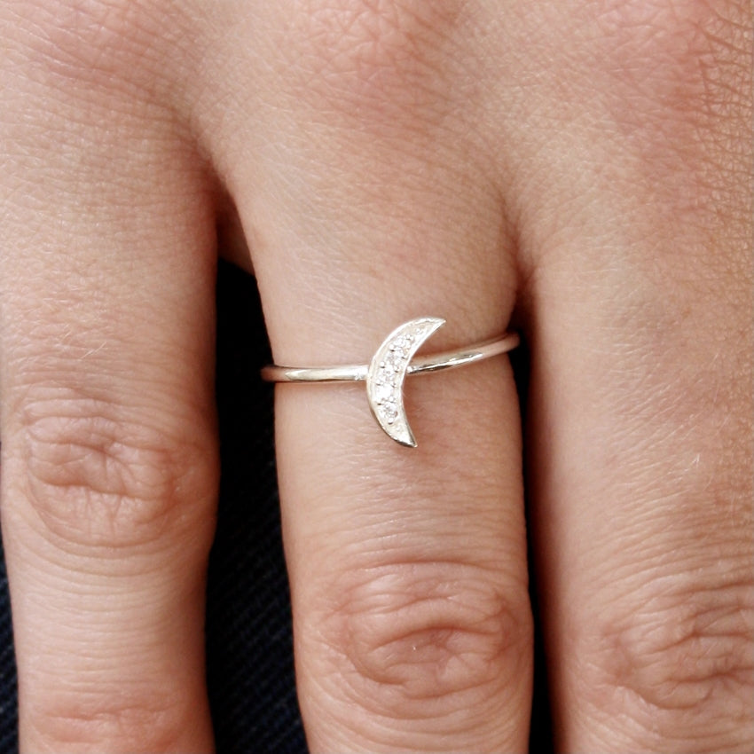 Bague demi-lune en argent 925 - Bagues