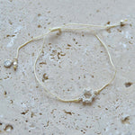 Bracelet fin tressé etoile de David argent 925 et zircons