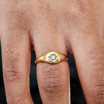 Bague dorée pierre et étoile
