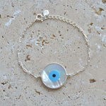 Bracelet argent 925 et oeil nacre - XL
