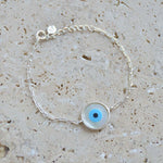 Bracelet argent 925 et oeil nacre - M