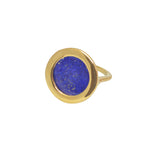 Bague dorée pierre ronde plate