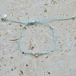 Bracelet fil fin coloré coeur argent 925 et zircon