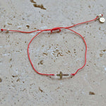 Bracelet tressé et croix argent 925