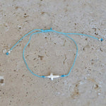 Bracelet tressé et croix argent 925