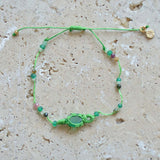 Bracelet tressére et pierres - BRACELET VERT