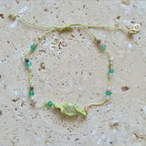 Bracelet tressére et pierres - BRACELET VERT POMME