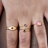 Bague dorée pierre et étoile