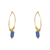 Créoles dorées et pierre carrée - LAPIS