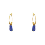 Créoles dorées et et pierres rectangulaires - LAPIS
