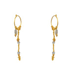 Mini créoles dorées chaine et pierres - LABRADORITE