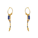 Mini créoles dorées chaine et pierres - LAPIS