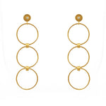 Boucles dorées anneaux soleil et pierre - ZIRCON BLANC
