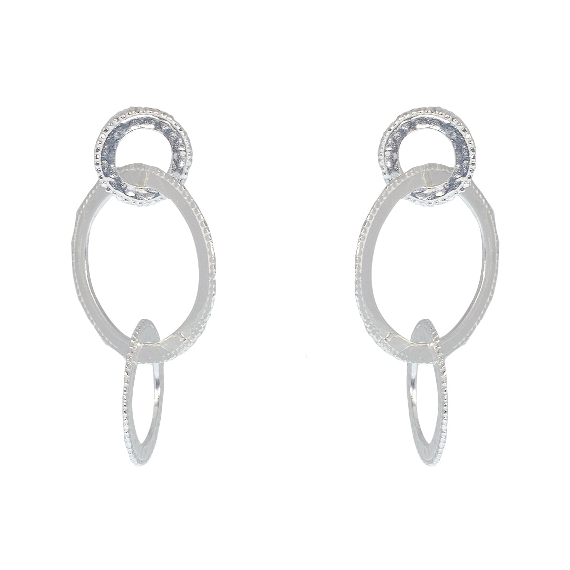 Boucles argent 925 anneaux martelés