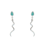 Boucles argent 925 serpent et turquoise
