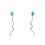 Boucles argent 925 serpent et turquoise