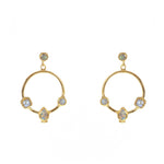 Boucles dorées anneau multi pierres - PIERRE DE LUNE -