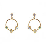 Boucles dorées anneau multi pierres