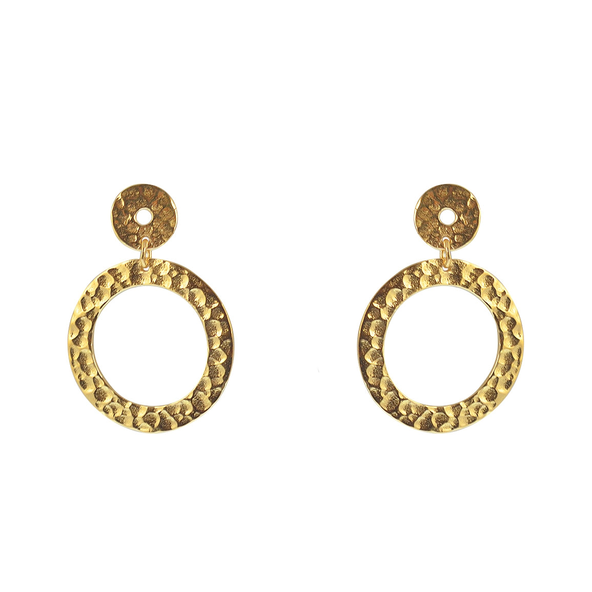 Boucles dorées anneaux martelés
