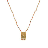 Collier cordon pierres plaque astres et pampilles - ONYX