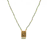 Collier cordon pierres plaque astres et pampilles - RUBIS