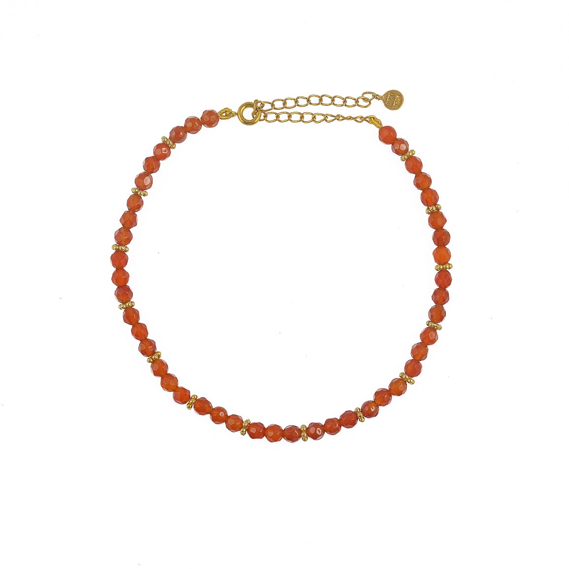 Bracelet de cheville doré et perles - CORNALINE