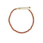 Bracelet de cheville doré et perles - CORNALINE