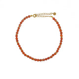 Bracelet de cheville doré et perles - CORNALINE