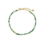 Bracelet de cheville doré et perles - AGATE VERTE