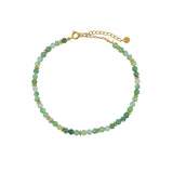 Bracelet de cheville doré et perles - AGATE VERTE