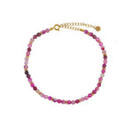 Bracelet de cheville doré et perles - AGATE ROSE