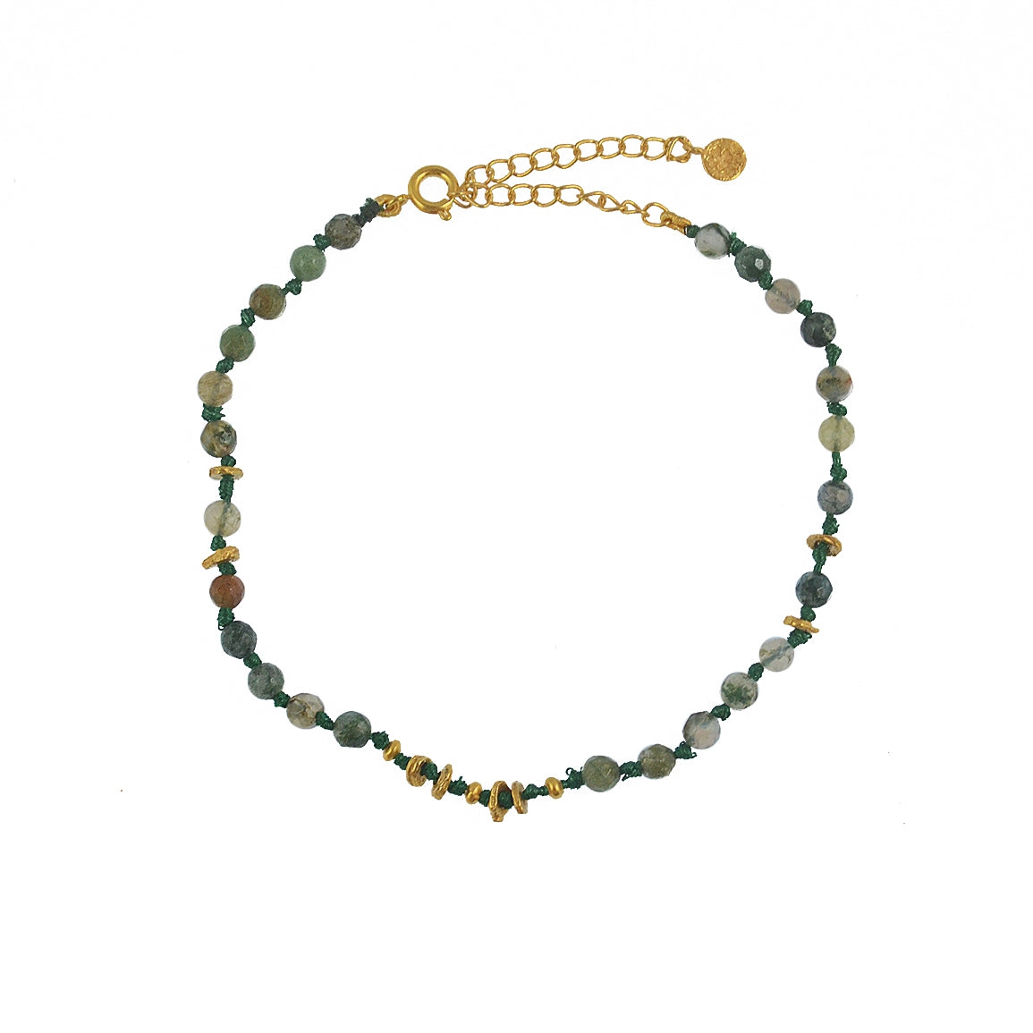 Bracelet de cheville doré et agate