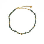 Bracelet de cheville doré et agate