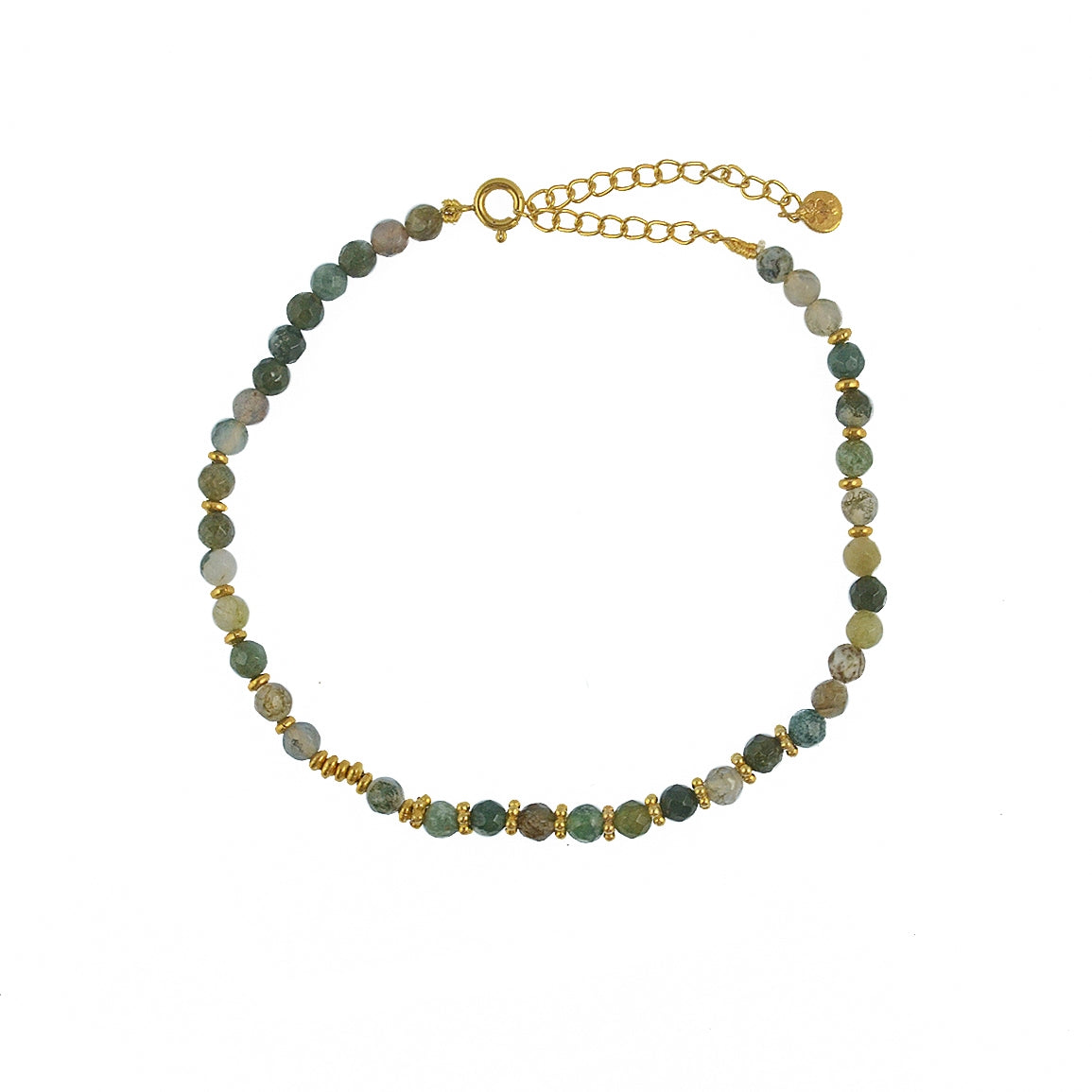 Bracelet de cheville doré et mix pierres