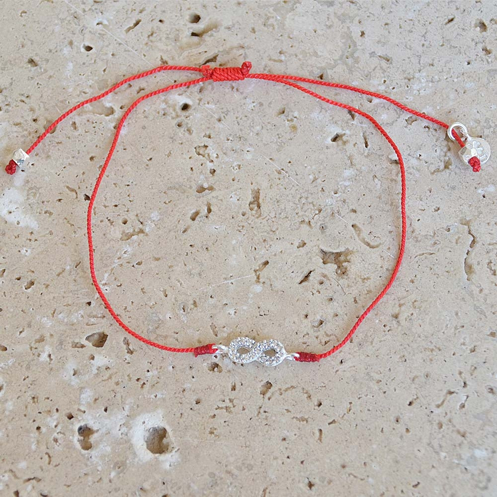 Bracelet tressé infini argent 925 et zircons