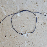 Bracelet tressé coloré croix argent 925 et zircons - BLEU