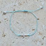 Bracelet tressé coloré croix argent 925 et zircons -