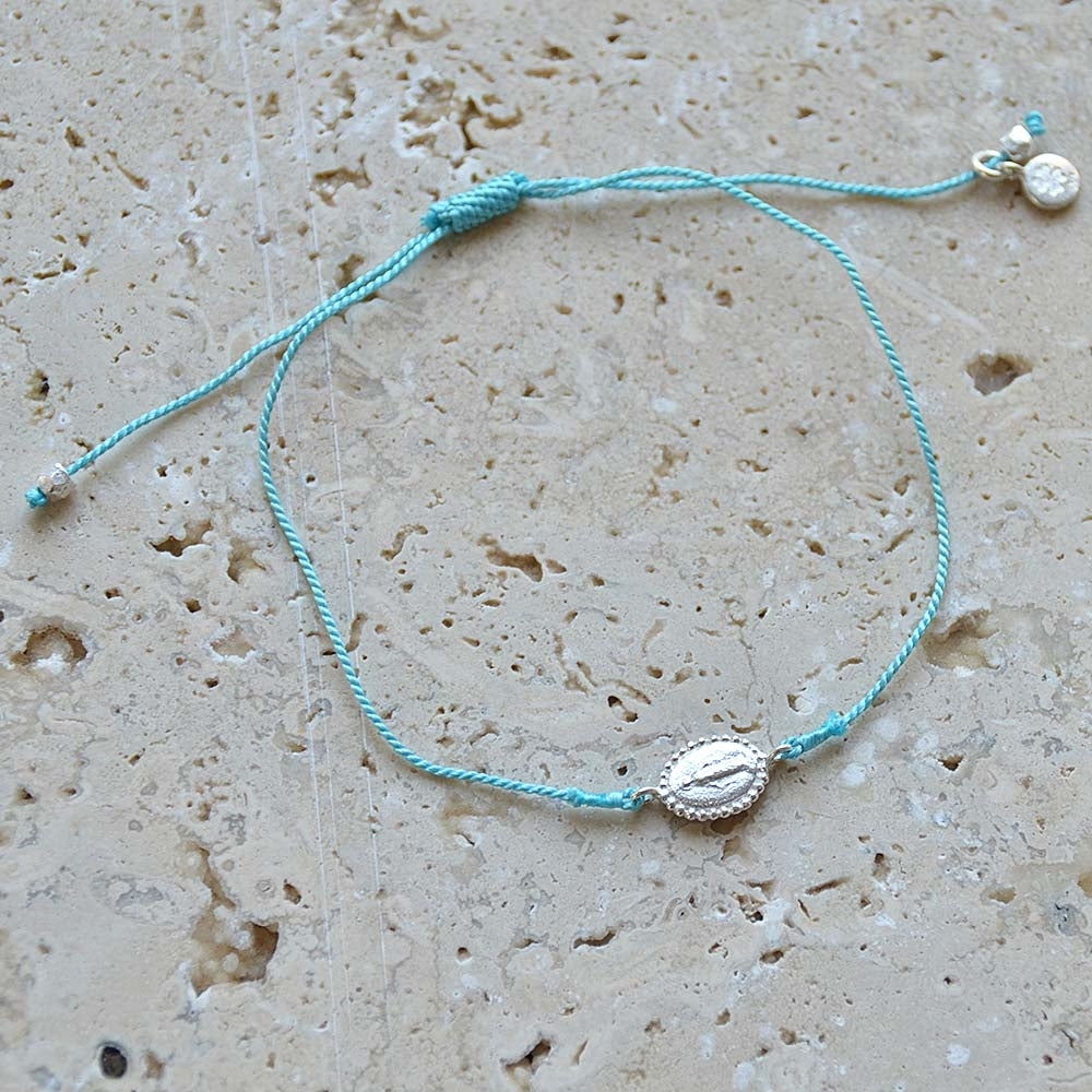 Bracelet tressé coloré sainte marie argent 925 - TURQUOISE