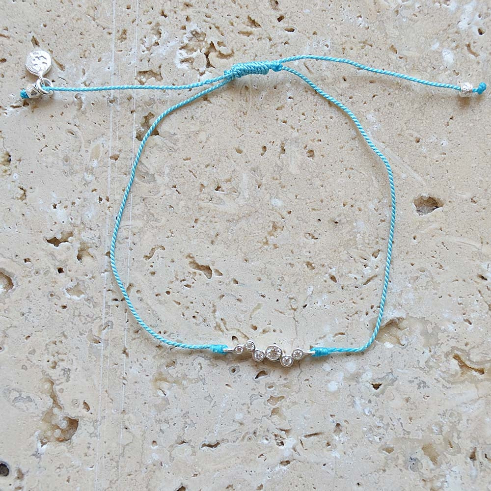 Bracelet tressé argent 925 et zircons blancs