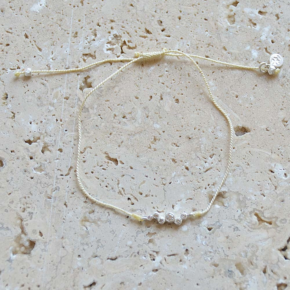 Bracelet tressé argent 925 et zircons blancs