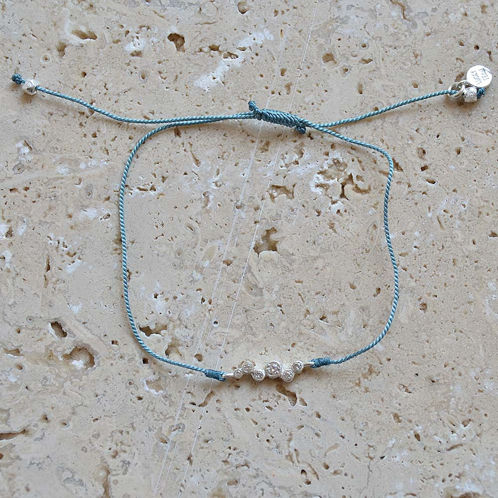 Bracelet tressé argent 925 et zircons blancs