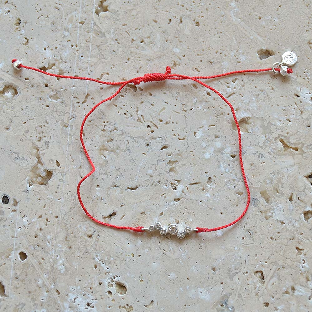 Bracelet tressé argent 925 et zircons blancs