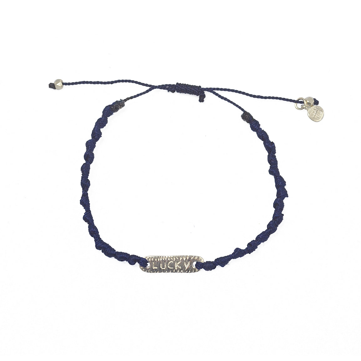 Bracelet cordon et plaque Love / Lucky argent 925