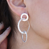 Boucles argent 925 anneaux martelés