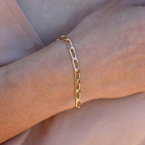 Bracelet doré maille Cheval quatre faces 18,5cm