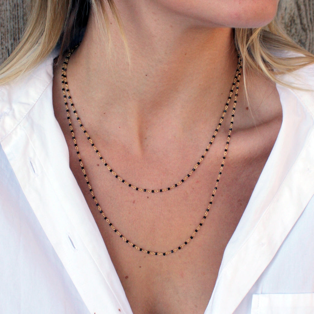 Collier doré Santa Maria en Onyx Noire