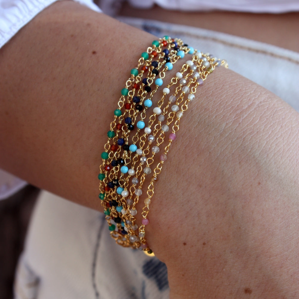 Bracelet doré Santa Maria pierres naturelles