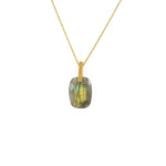 Collier doré grand pierre naturelle - LABRADORITE